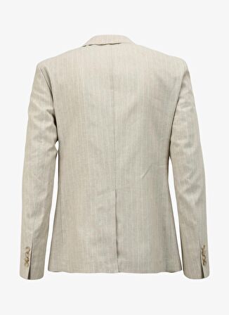 Fabrika Slim Fit Bej Erkek Çizgili Ceket F4SM-CKT 0729