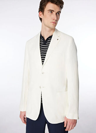 Fabrika Comfort Regular Fit Kırık Beyaz Erkek Düz Ceket FC4SM-CKT 0801