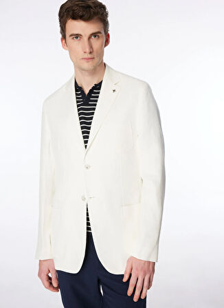 Fabrika Comfort Regular Fit Kırık Beyaz Erkek Düz Ceket FC4SM-CKT 0801