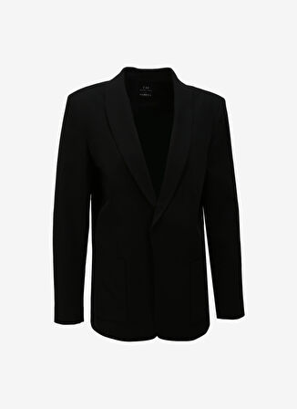 Siyah Kadın Şal Yaka Bol Kesim Ceket F3WL-CKT W12