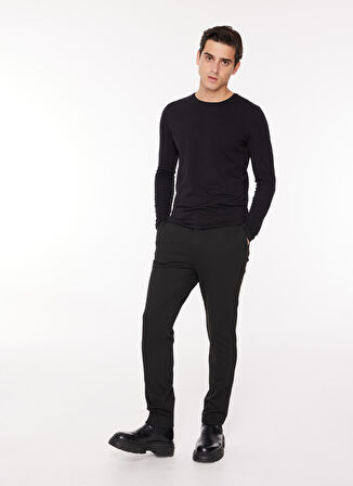 Newbrand Yapay Zeka Düşük Bel Dar Paça Siyah Erkek Chino Pantolon F3WM-PNT F 14