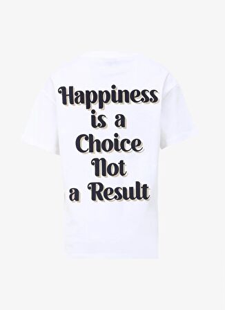 Fabrika Beyaz Kadın Bisiklet Yaka Basic T-Shirt F4SL-TST0359