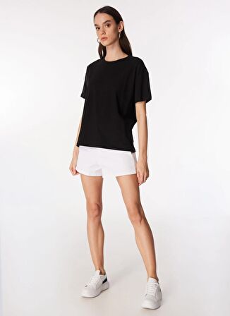 Fabrika Bisiklet Yaka Baskılı Siyah Kadın T-Shirt F4SL-TST0743