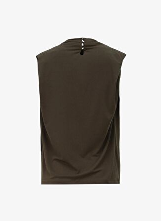 Fabrika Haki Kadın Degaje Yaka Basic Bluz F4SL-BLZ0493