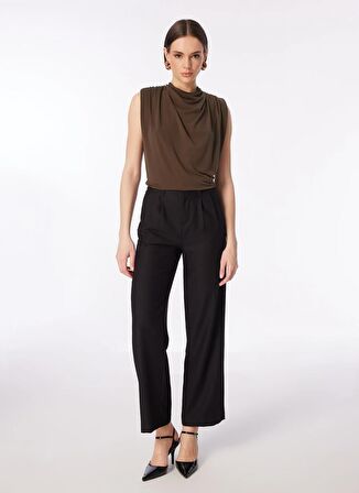 Fabrika Degaje Yaka Düz Haki Bluz F4SL-BLZ0493