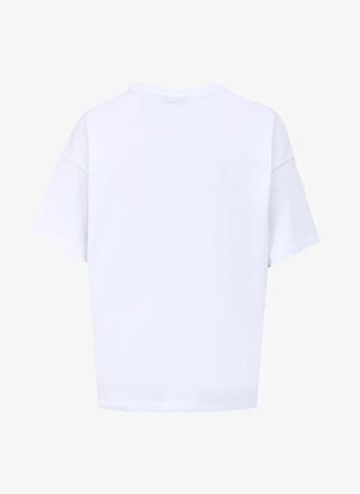 Fabrika Kırık Beyaz Kadın Bisiklet Yaka Loose Fit T-Shirt F4SL-TST0330