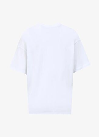 Fabrika Kırık Beyaz Kadın Bisiklet Yaka Loose Fit T-Shirt F4SL-TST0327