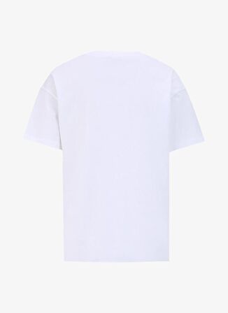 Fabrika Bisiklet Yaka Baskılı Beyaz Kadın T-Shirt F4SL-TST0740