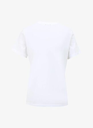 Fabrika Bisiklet Yaka Baskılı Beyaz Kadın T-Shirt F4SL-TST0350