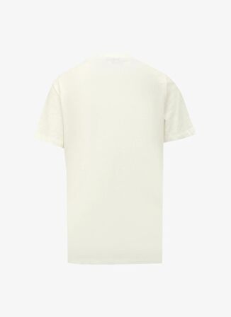 Fabrika Comfort Kırık Beyaz Kadın Bisiklet Yaka Basic T-Shirt FC4SL-TST0288