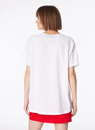 Fabrika Kırık Beyaz Kadın Bisiklet Yaka T-Shirt F4SL-TST0109
