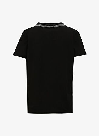 Fabrika Comfort V Yaka İşlemeli Siyah Kadın T-Shirt FC4SL-TST0708