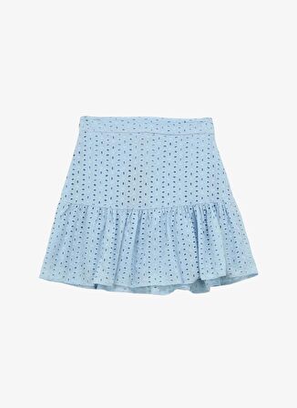 Fabrika Normal Bel Mavi Kadın Güpür Mini Etek F4SL-ETK0818