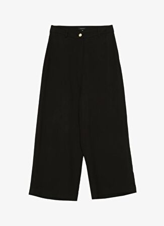 Fabrika Normal Bel Crop Siyah Kadın Pantolon F4SL-PNT0303