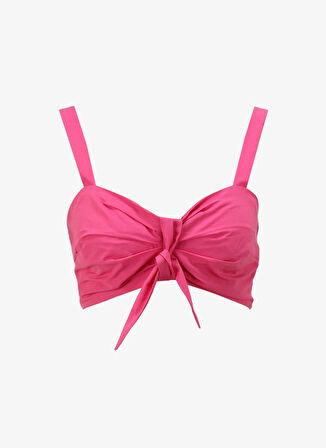 Fabrika Fuşya Kadın Kalp Yaka Crop Bluz F4SL-BLZ0803