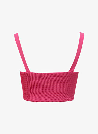 Fabrika Fuşya Kadın Kalp Yaka Crop Bluz F4SL-BLZ0803