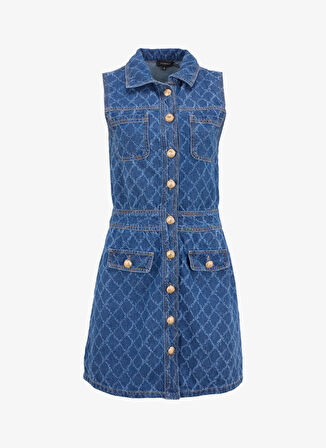 Fabrika İndigo Kadın Mini Denim Elbise F4SL-ELB0552