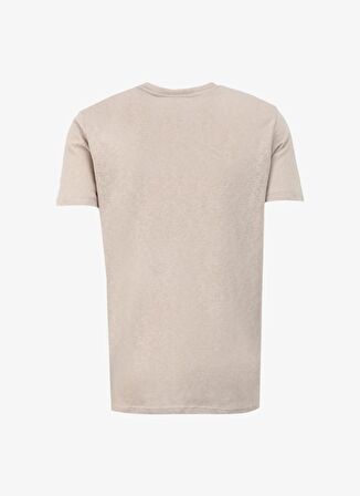 Jeep Bej Erkek Bisiklet Yaka Relaxed Baskılı T-Shirt C4SM-TST4600