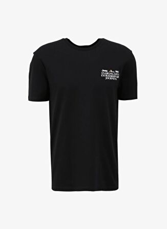 Jeep Siyah Erkek Bisiklet Yaka Relaxed Baskılı T-Shirt C4SM-TST4574