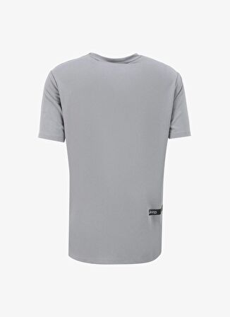 Jeep Gri Erkek Bisiklet Yaka Relaxed Baskılı T-Shirt C4SM-TST4609