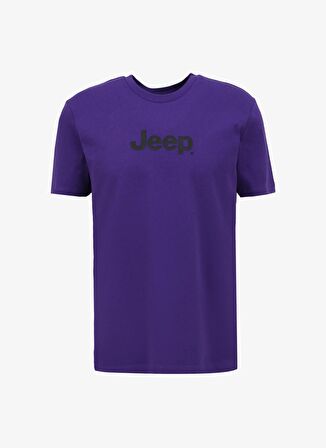 Jeep Bisiklet Yaka Baskılı Mor Erkek T-Shirt J4SM-TST7246