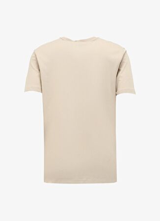Jeep Bisiklet Yaka Baskılı Bej Erkek T-Shirt J4SM-TST7256