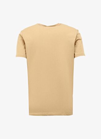 Jeep Bisiklet Yaka Baskılı Deve Tüyü Erkek T-Shirt J4SM-TST7258