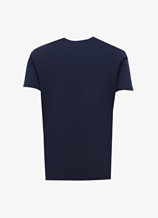 Jeep Bisiklet Yaka Baskılı Lacivert Erkek T-Shirt J4SM-TST7256