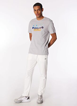Jeep Bisiklet Yaka Baskılı Gri Erkek T-Shirt J4SM-TST7257