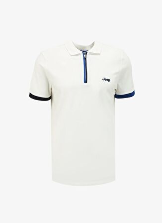 Jeep Beyaz Erkek Polo Yaka Relaxed Polo T-Shirt J4SM-TST7233