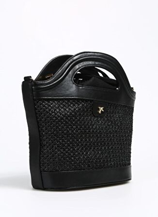 Fabrika Siyah Kadın 30x19x12 cm Çapraz Çanta STRAW-GRIM