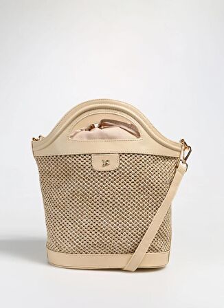 Fabrika Bej Kadın 37x27x15 cm Tote Çanta STRAW-ROIZ