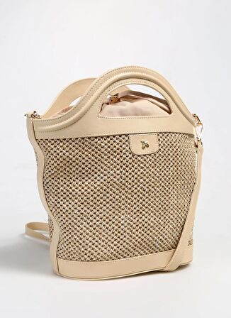 Fabrika Bej Kadın 37x27x15 cm Tote Çanta STRAW-ROIZ