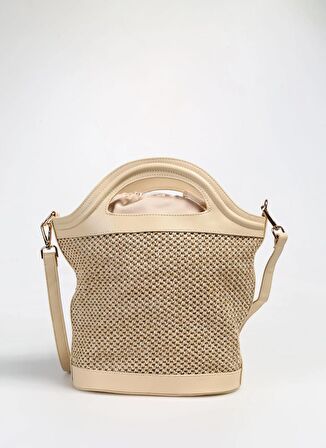 Fabrika Bej Kadın 37x27x15 cm Tote Çanta STRAW-ROIZ