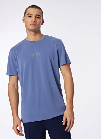 Discovery Expedition İndigo Erkek Bisiklet Yaka Relaxed Baskılı T-Shirt D4SM-TST3282