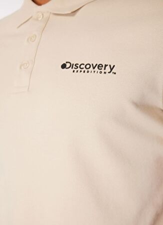 Discovery Expedition Düz Bej Erkek Polo T-Shirt D4SM-TST3248