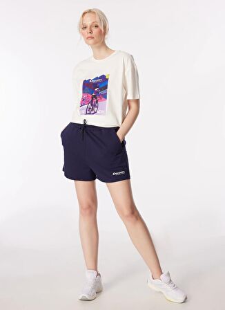 Lacivert Kadın Basic Sweat Şort D4SL-SHT3052