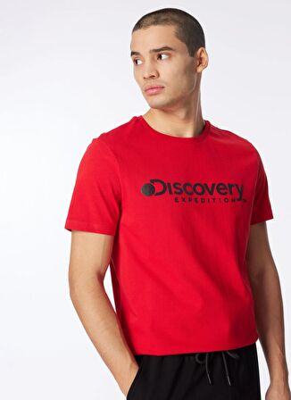Kırmızı Erkek Bisiklet Yaka T-Shirt D4SM-TST3290