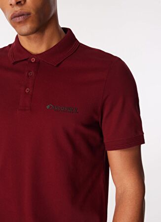 Discovery Expedition Bordo Erkek Relaxed Fit Polo T-Shirt D4SM-TST3248