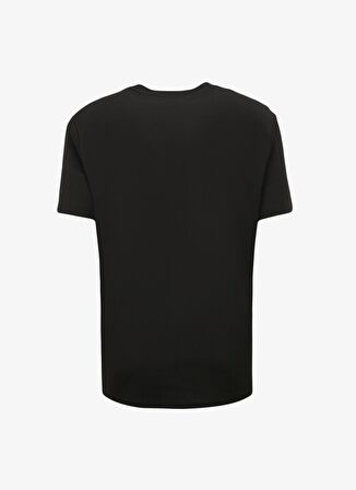 Siyah Erkek Bisiklet Yaka Baskılı T-Shirt D4SM-TST3272