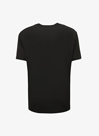 Siyah Erkek Bisiklet Yaka Relaxed Baskılı T-Shirt D4SM-TST3272