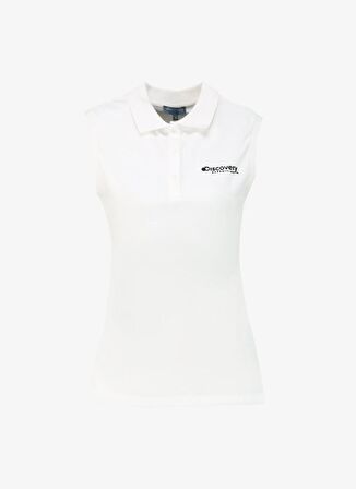 Discovery Expedition Beyaz Kadın Polo Yaka Basic Polo T-Shirt D4SL-TST3036