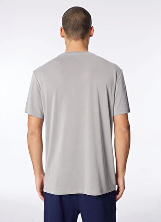 Gri Bisiklet Yaka Relaxed Baskılı T-Shirt D4SM-TST3280