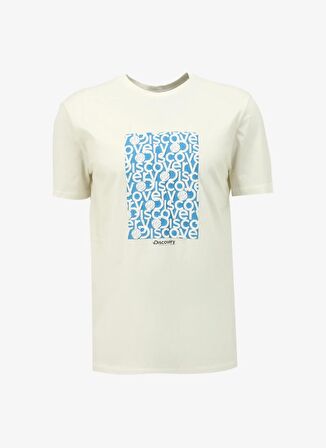Discovery Expedition Beyaz Erkek Bisiklet Yaka Relaxed Baskılı T-Shirt D4SM-TST3281