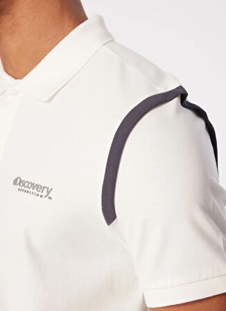 Discovery Expedition Düz Beyaz Erkek Polo T-Shirt D4SM-TST3245