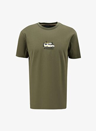 Discovery Expedition Haki Erkek Bisiklet Yaka Relaxed Baskılı T-Shirt D4SM-TST3258