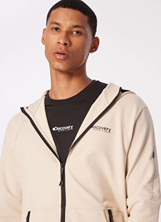 Bej Erkek Kapüşonlu Relaxed Sweatmont DS4M-SWT3232