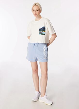 Beyaz Kadın Oversize Baskılı T-Shirt D4SL-TST3046