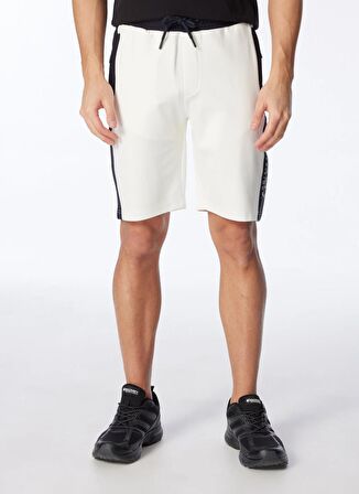 Kırık Beyaz Erkek Baskılı Sweat Şort D4SM-SHT3218