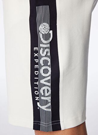 Kırık Beyaz Erkek Baskılı Sweat Şort D4SM-SHT3218